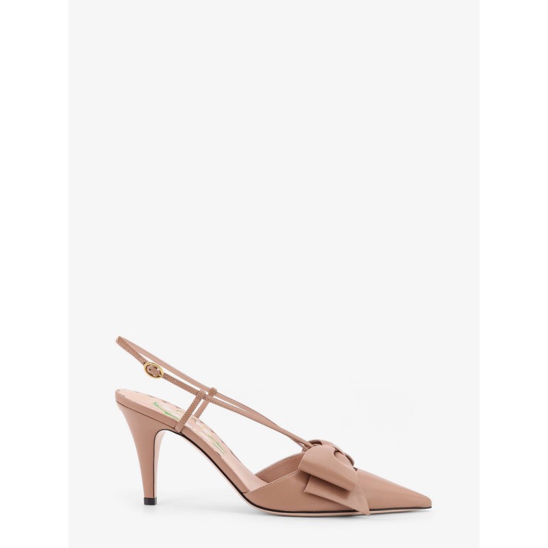 Bowow leather decolleté slingback