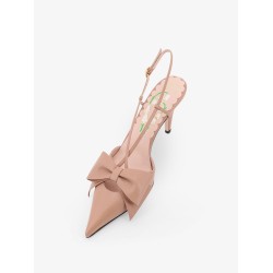 Bowow leather decolleté slingback