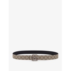 Reversible leather and Supreme GG fabric belt