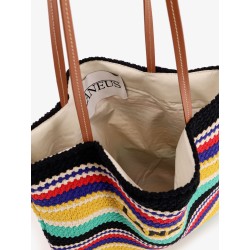 Crochet shoulder bag with embroidered logo