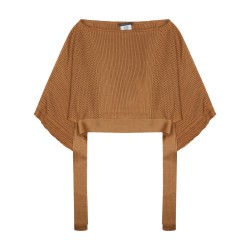 mesh knitted poncho sweater