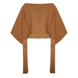 mesh knitted poncho sweater