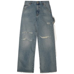 chain adorned loose fit carpenter denim lisa jeans