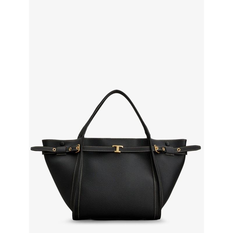 Hammered laeather tote bag