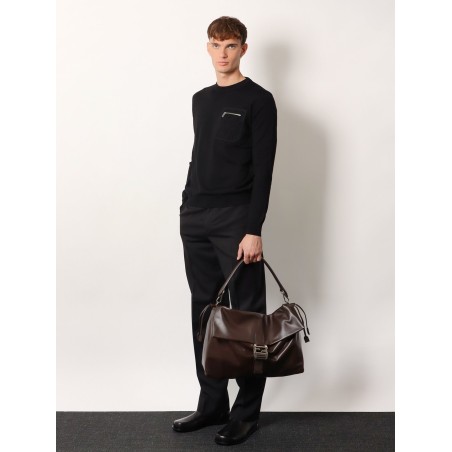 Fendi Flux Maxi Messenger leather shoulder bag