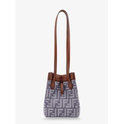 Origami mini FF Jacquard fabric and leather shoulder bag