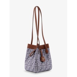 Origami mini FF Jacquard fabric and leather shoulder bag