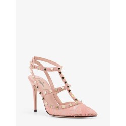 Rockstud suede and lace pumps