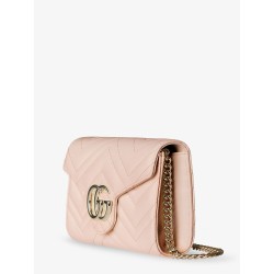 Quilted leather crossbody bag with metal GG logo