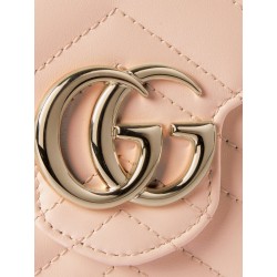 Quilted leather crossbody bag with metal GG logo