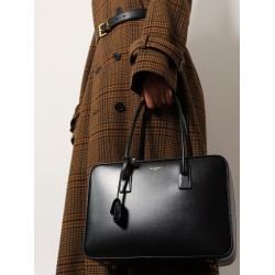 Sac de Jour in Box leather handbag with metal padlock detail