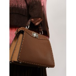 Peekaboo IseeU Small leather shoulder bag with Selleria macro stitching