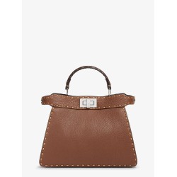 Peekaboo IseeU Small leather shoulder bag with Selleria macro stitching