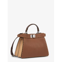 Peekaboo IseeU Small leather shoulder bag with Selleria macro stitching