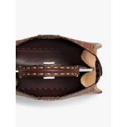 Peekaboo IseeU Small leather shoulder bag with Selleria macro stitching