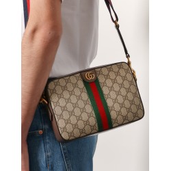 Ophidia GG Supreme Fabric and leather crossbody bag