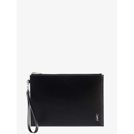 Leather clutch with Monogram detail