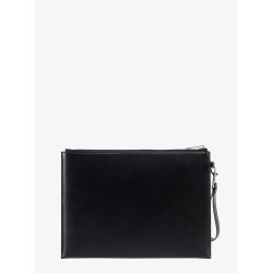 Leather clutch with Monogram detail