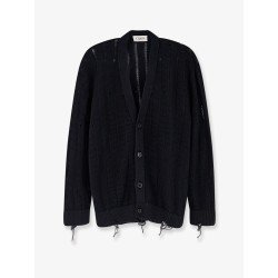 Cotton cardigan with destroyed effect