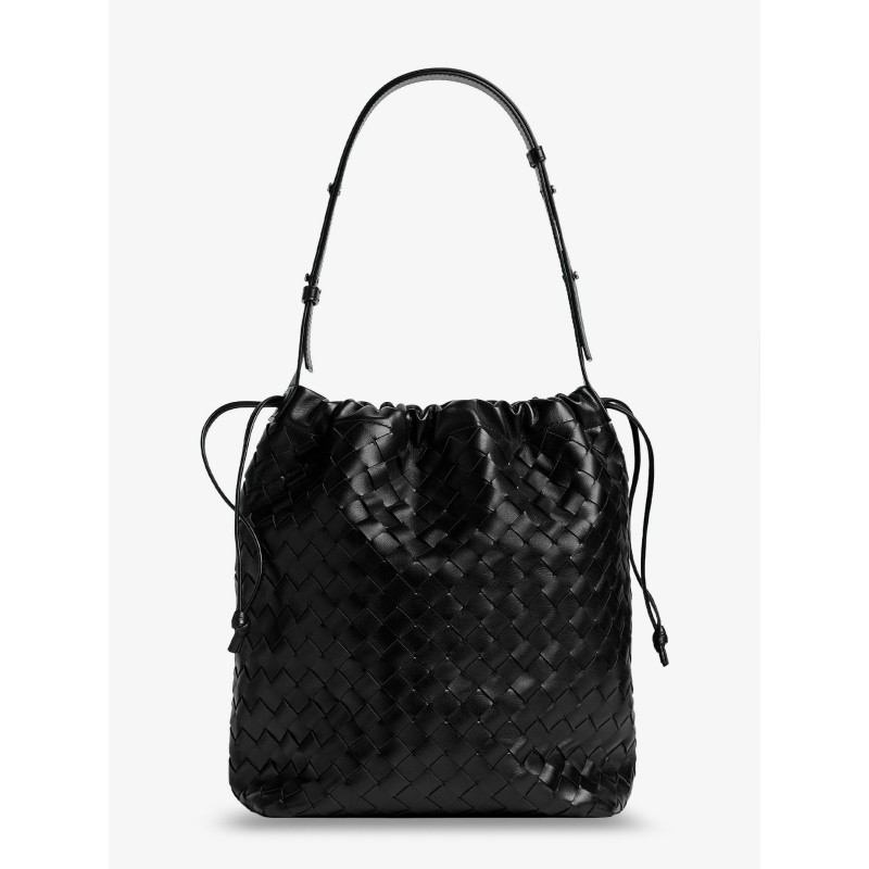 Bucket Intrecciato Biblioteca leather shoulder bag