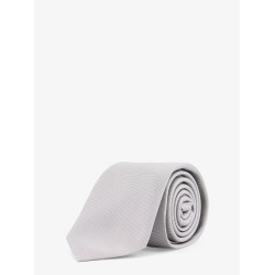 Silk tie with embroidered logo monogram