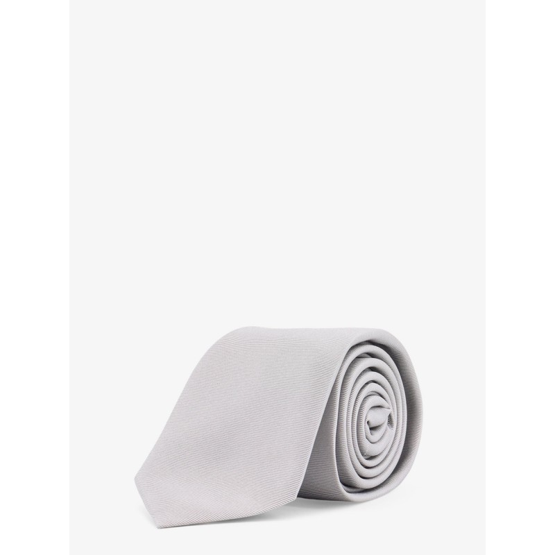 Silk tie with embroidered logo monogram