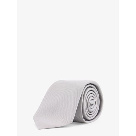 Silk tie with embroidered logo monogram