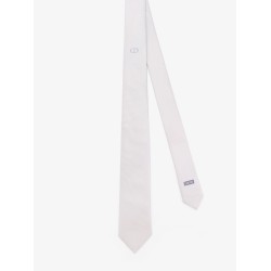 Silk tie with embroidered logo monogram