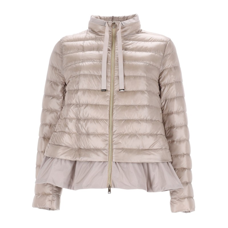 DOWN JACKET WITH RUFFLES