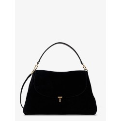 Suede T-Lock shoulder bag