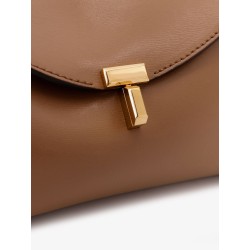 Mini T-Lock leather clutch