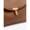 Mini T-Lock leather clutch