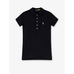 Cotton blend polo shirt with embroidered logo