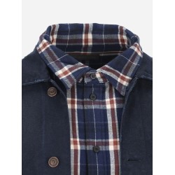 Canvas jacket with madras inserts