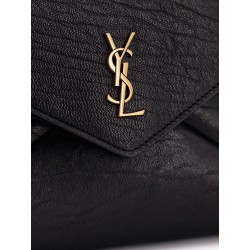 Leather crossbody bag with metal Cassandre logo