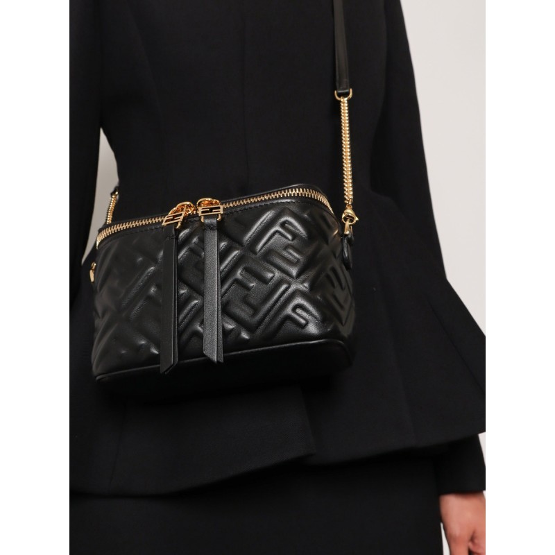 Vanity leather shoulder bag with FF motif