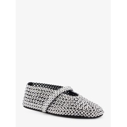 Ballet Flats suede and rubber ballerinas with glass eyelets