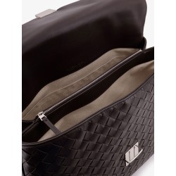 Leather Archivist Business Bag with Intrecciato Pattern