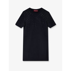 Short wool dress with GG crystals