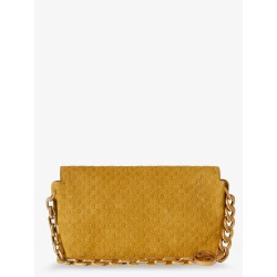 Suede shoulder bag with all-over GG motif