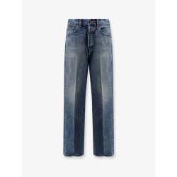 Denim jeans with back logo label