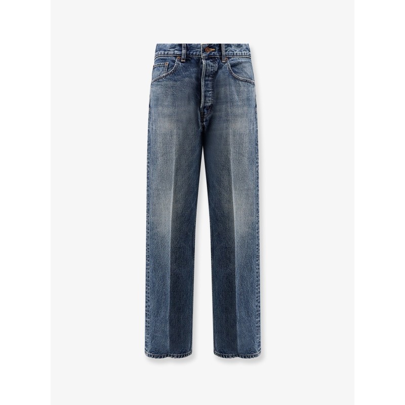 Denim jeans with back logo label