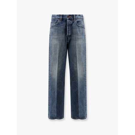 Denim jeans with back logo label