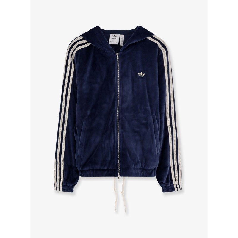 Chenille sweatshirt with iconic side stripes