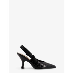 J'Adior leather slingback pumps with croco effect