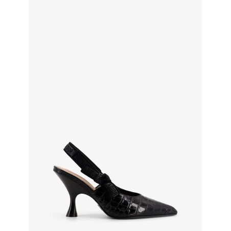 J'Adior leather slingback pumps with croco effect