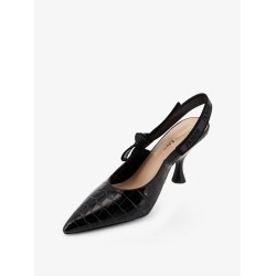J'Adior leather slingback pumps with croco effect