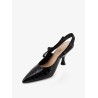 J'Adior leather slingback pumps with croco effect