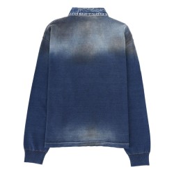 POLO SHIRT WITH DENIM EFFECT