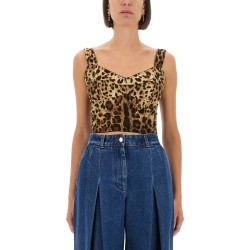 LEOPARD PRINT CHARMEUSE BUSTIER